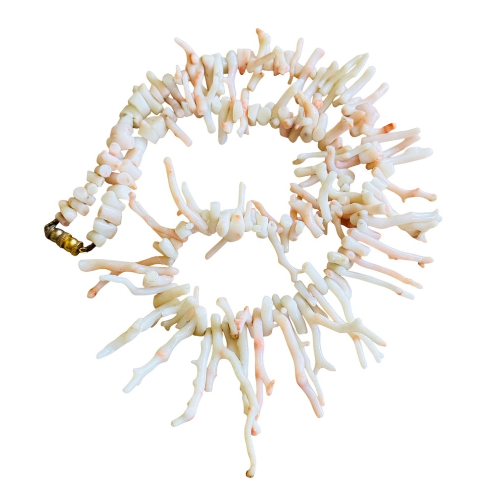 VTG Mediterranean Pink AngelSkin Branch Coral Natural Necklace Genuine 72g Italy